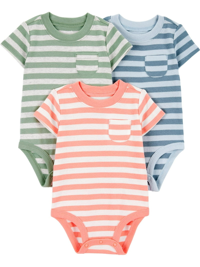 Pack x3 Bodys Carter's Rayas