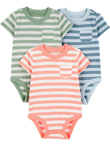 Pack x3 Bodys Carter's Rayas