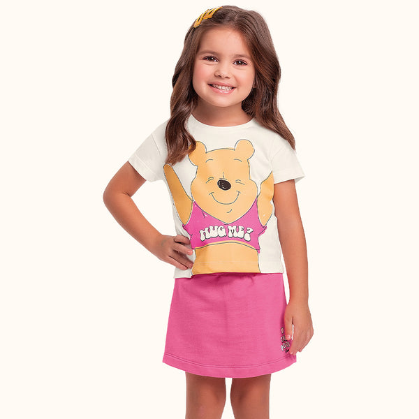 Conjunto Nena Winnie The Pooh Blanco Rosa