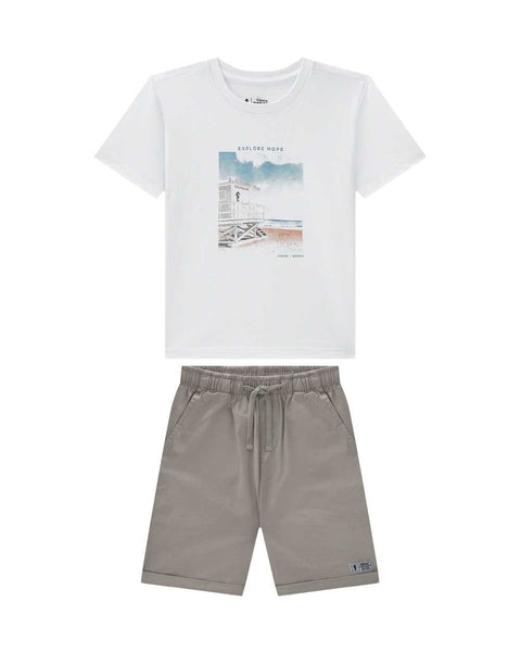 Conjunto Onda Marinha Blanca con Bermuda