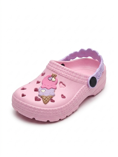Crocs Rosa Lila Helado Corazones