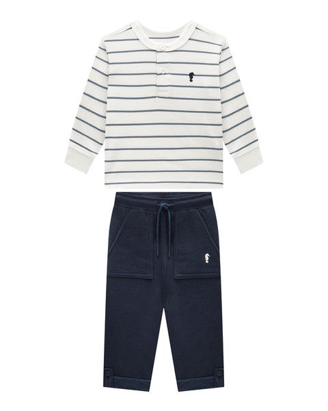 Conjunto Azul Marino Rayas